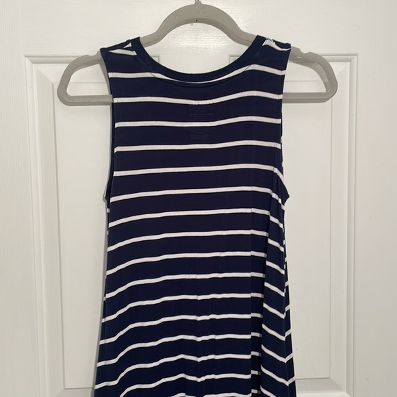 Time and Tru Small Sleeveless Blue and White Striped Dress - Picture 3 of 4